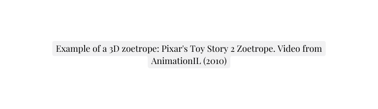 Example of a 3D zoetrope Pixar s Toy Story 2 Zoetrope Video from AnimationIL 2010